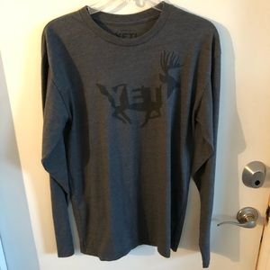 Yeti Dark Heather Grey Long Sleeve Tee M